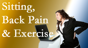 Back And Neck Care Center encourages less sitting and more exercising to combat back pain and other pain issues.