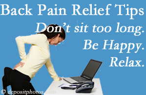 Back And Neck Care Center reminds you to not sit too long to keep back pain at bay!