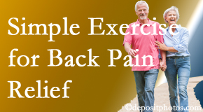 Back And Neck Care Center encourages simple exercise as part of the Severna Park chiropractic back pain relief plan.