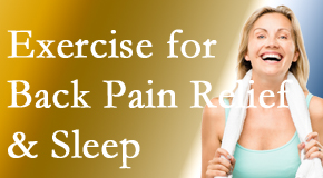 Back And Neck Care Center shares new research about the benefit of exercise for back pain relief and sleep. 