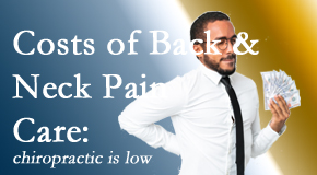 Back And Neck Care Center explains the various costs associated with back pain and neck pain care options, both surgical and non-surgical, pharmacological and non-drug. 