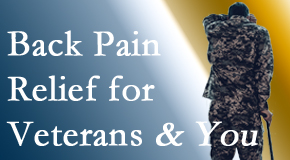 Back And Neck Care Center cares for veterans with back pain and PTSD and stress.