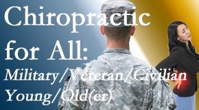 Back And Neck Care Center provides back pain relief to civilian and military/veteran sufferers and young and old sufferers alike!