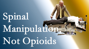 Chiropractic spinal manipulation at Back And Neck Care Center is worthwhile over opioids for back pain control.