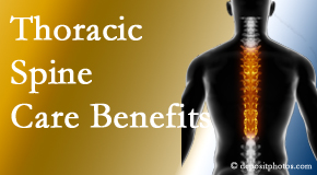 Back And Neck Care Center is amazed at the benefit of thoracic spine treatment beyond the thoracic spine to help even neck and back pain. 