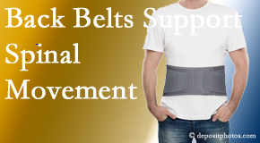 Back And Neck Care Center offers support for the benefit of back belts for back pain sufferers as they resume activities of daily living.