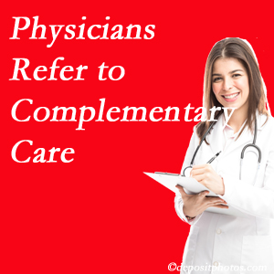 Back And Neck Care Center [presents how medical physicians are referring to complementary health approaches more, particularly for chiropractic manipulation and massage.