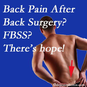 Severna Park chiropractic care offers a treatment plan for relieving post-back surgery continued pain (FBSS or failed back surgery syndrome).
