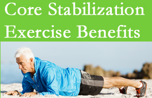 Back And Neck Care Center shares support for core stabilization exercises at any age in the management and prevention of back pain. 